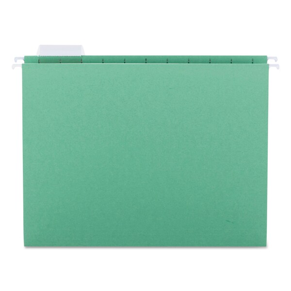 Smead Hanging Folder Fast Tab 81/2 x 11", Green, PK25, Tab Cut 1/5